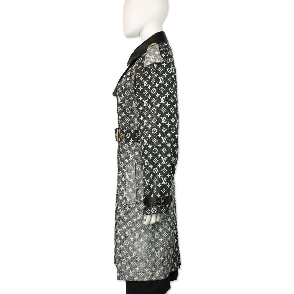 Louis Vuitton 2023 Black Denim Monogram Trench Coat