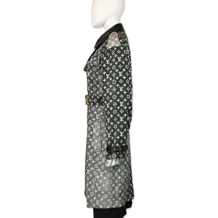 Louis Vuitton 2023 Black Denim Monogram Trench Coat