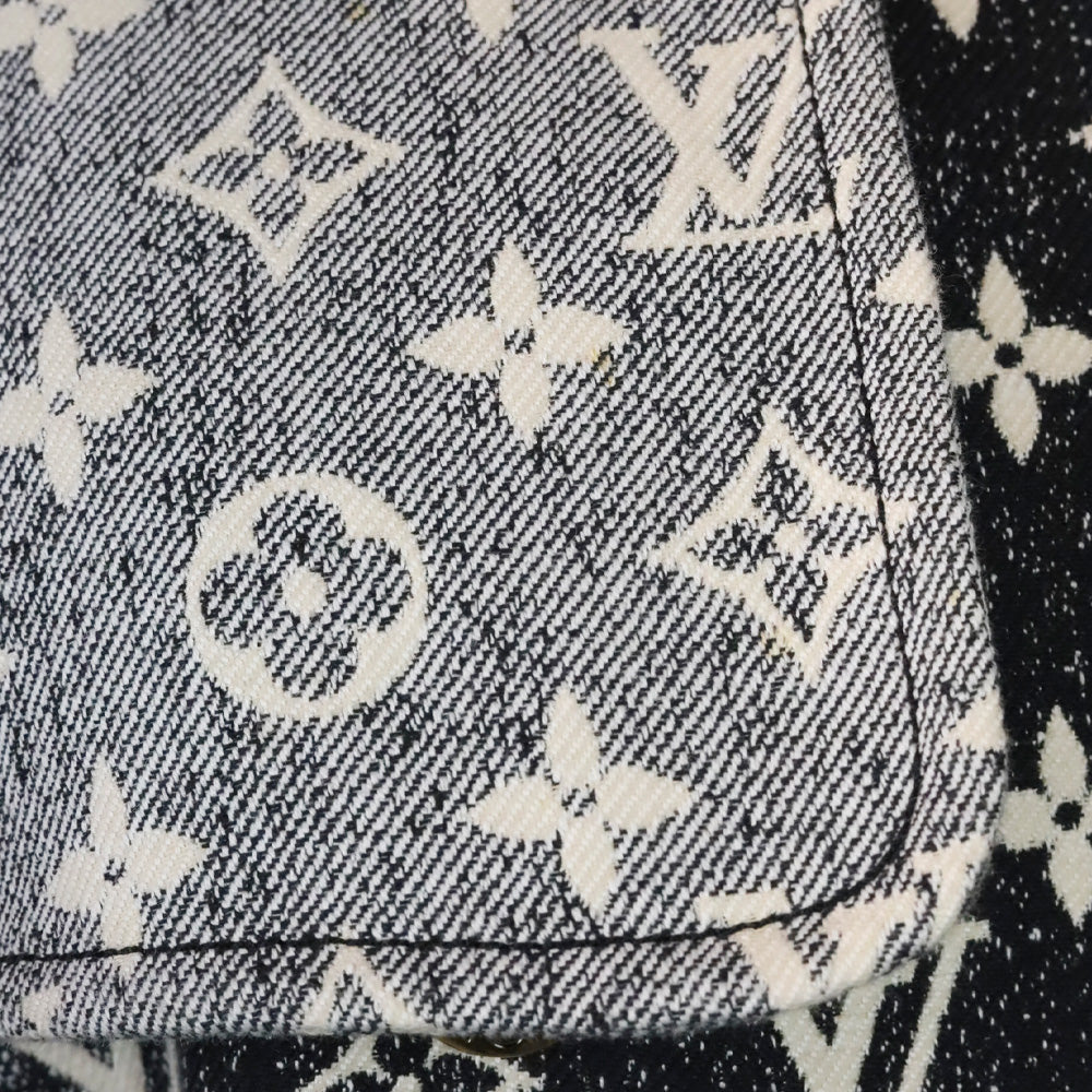 Louis Vuitton 2023 Black Denim Monogram Trench Coat