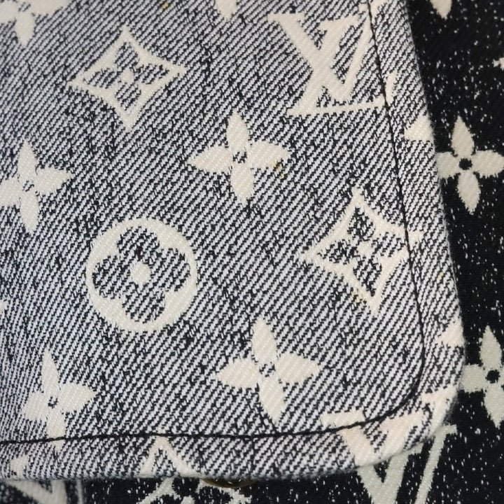 Louis Vuitton 2023 Black Denim Monogram Trench Coat