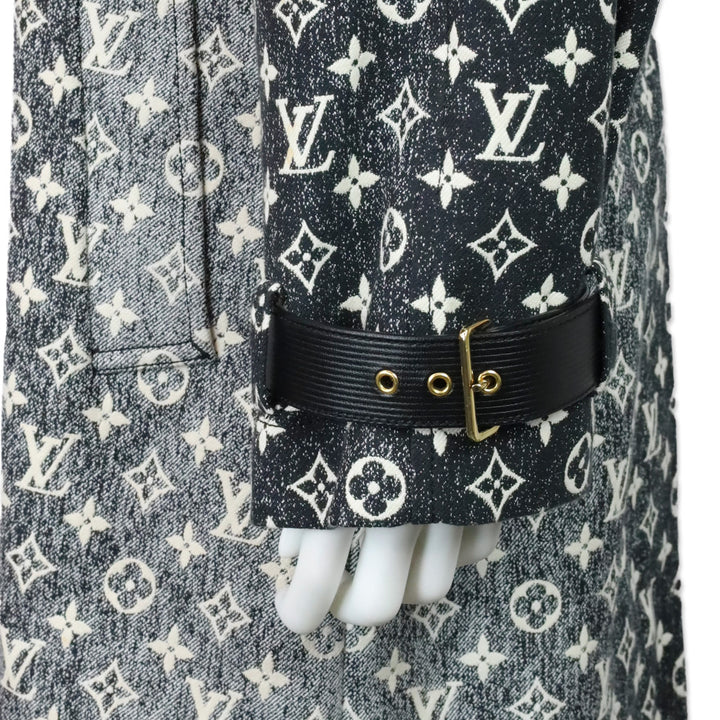 Louis Vuitton 2023 Black Denim Monogram Trench Coat