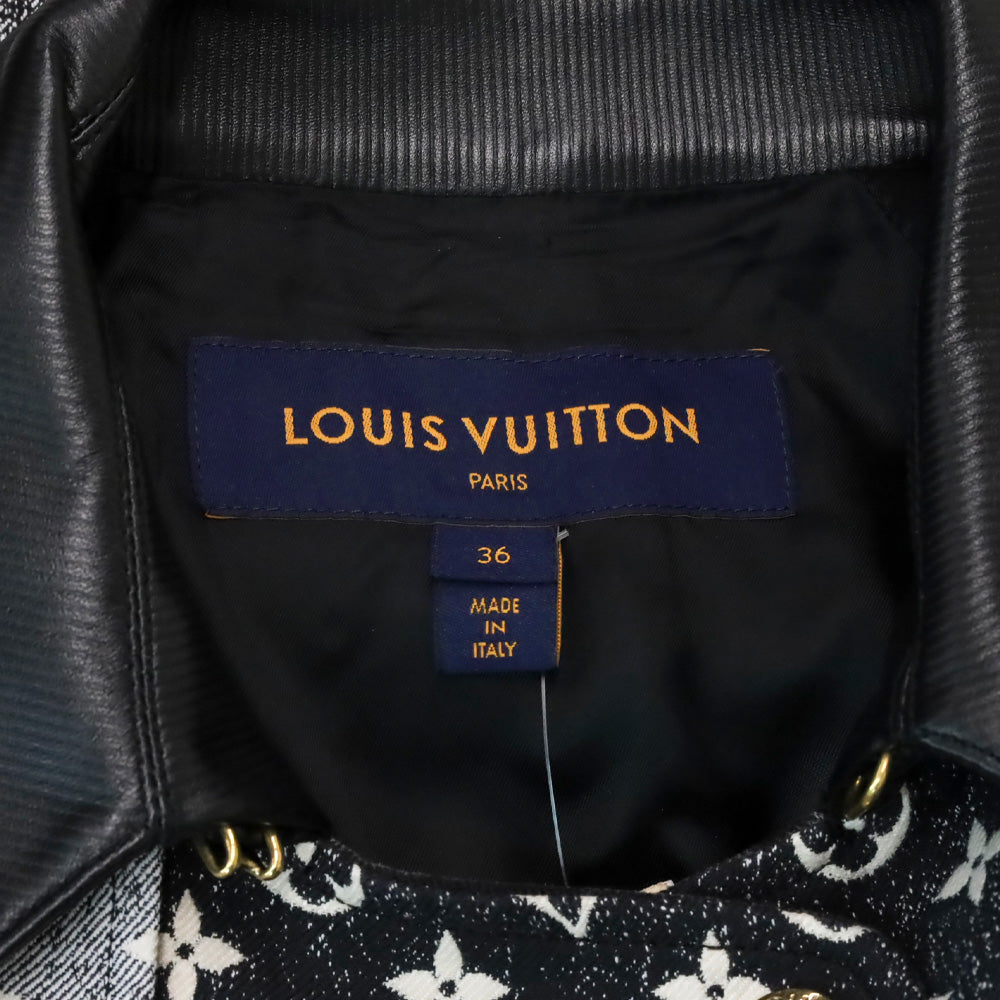Louis Vuitton 2023 Black Denim Monogram Trench Coat