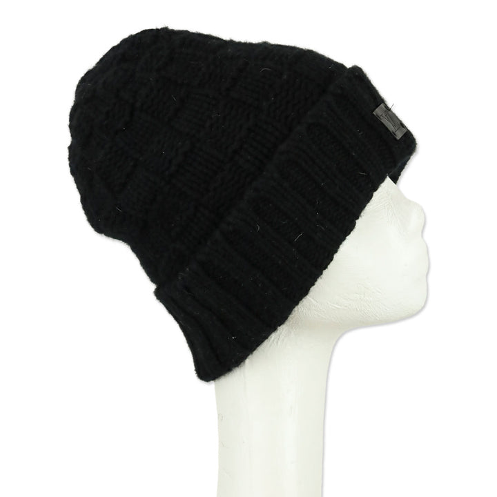 Louis Vuitton Black Cashmere Damier Helsinki Beanie