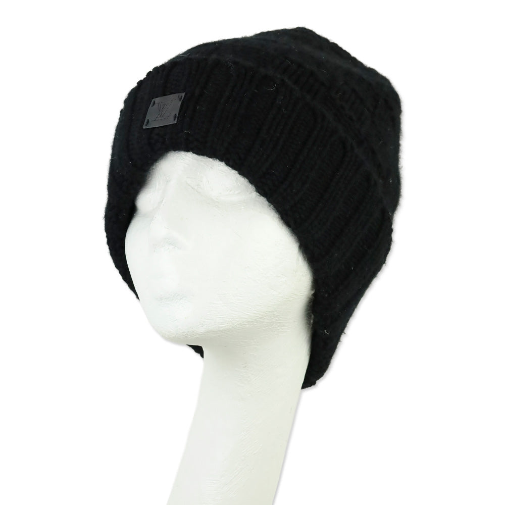 Louis Vuitton Black Cashmere Damier Helsinki Beanie