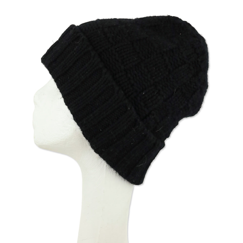 Louis Vuitton Black Cashmere Damier Helsinki Beanie