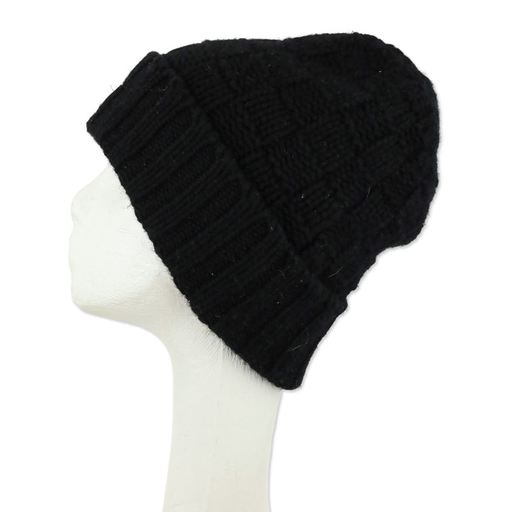 Louis Vuitton Black Cashmere Damier Helsinki Beanie