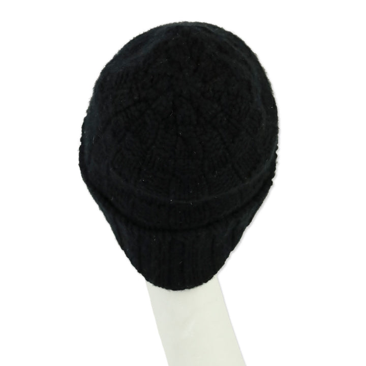 Louis Vuitton Black Cashmere Damier Helsinki Beanie