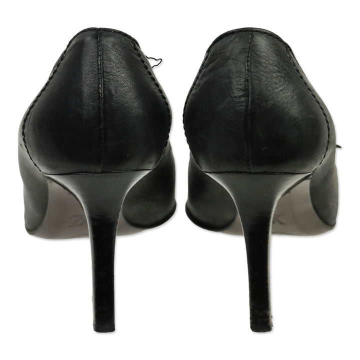 Louis Vuitton Black Leather Buckle Cube Charm Pump