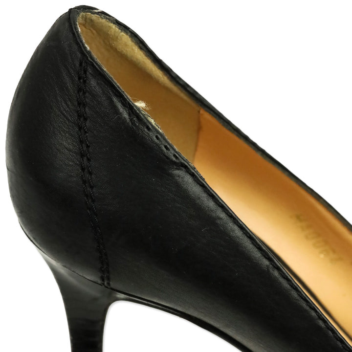 Louis Vuitton Black Leather Buckle Cube Charm Pump