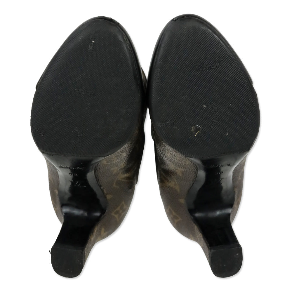Louis Vuitton Brown Monogram Revival Booties