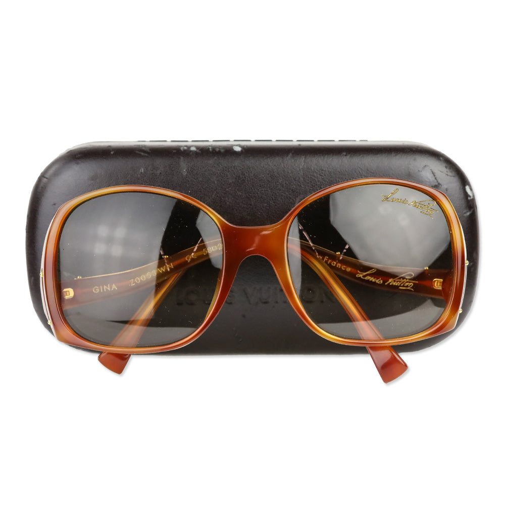 Louis Vuitton Brown Tortoiseshell Acetate Gina Sunglasses