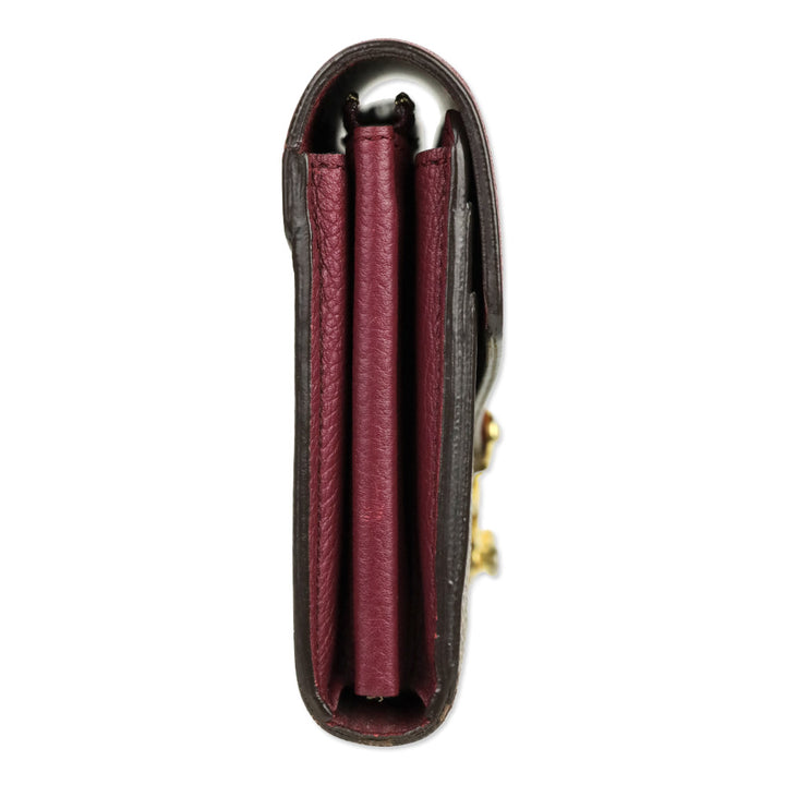 Louis Vuitton Burgundy Brown LV Monogram Coated Canvas Pallas Wallet