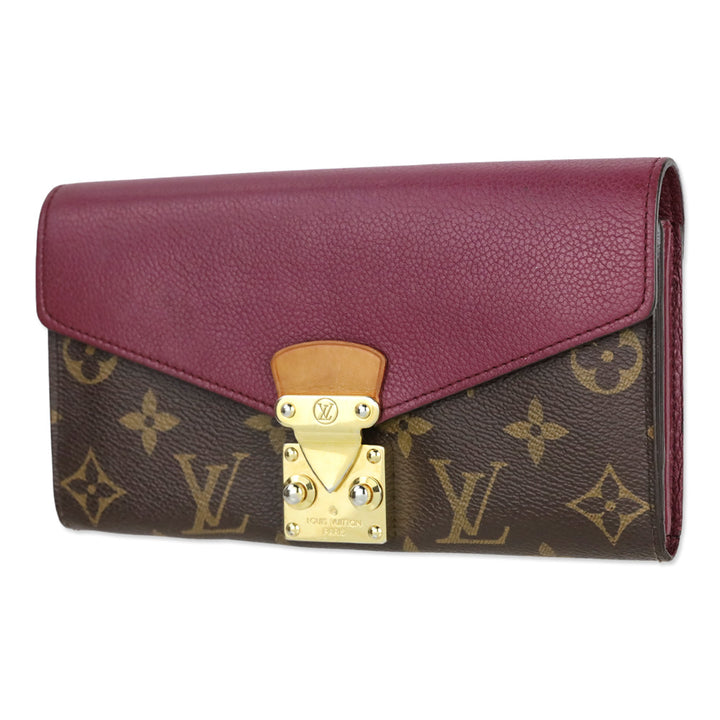 Louis Vuitton Burgundy Brown LV Monogram Coated Canvas Pallas Wallet