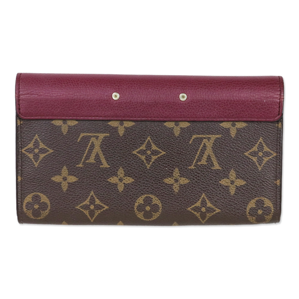Louis Vuitton Burgundy Brown LV Monogram Coated Canvas Pallas Wallet