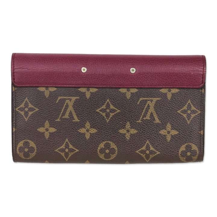 Louis Vuitton Burgundy Brown LV Monogram Coated Canvas Pallas Wallet