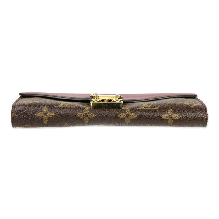 Louis Vuitton Burgundy Brown LV Monogram Coated Canvas Pallas Wallet