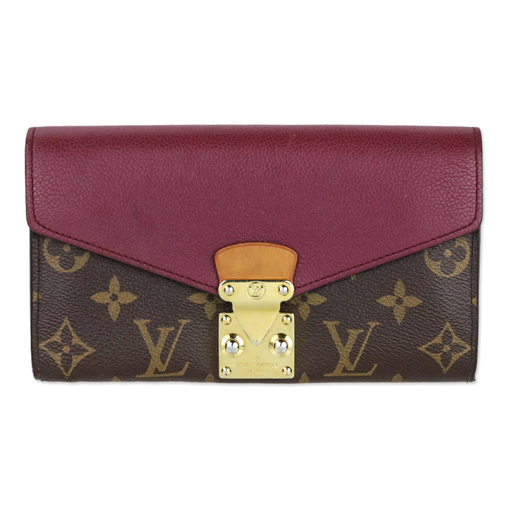 Louis Vuitton Burgundy Brown LV Monogram Coated Canvas Pallas Wallet