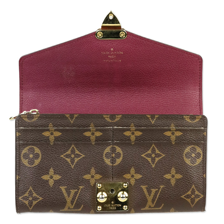 Louis Vuitton Burgundy Brown LV Monogram Coated Canvas Pallas Wallet
