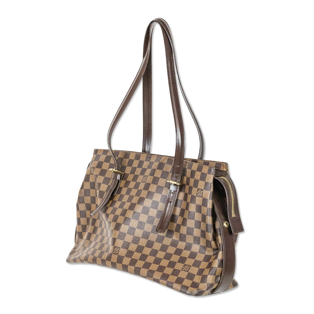 Louis Vuitton Coated Canvas Damier Ebène Chelsea Zip Tote