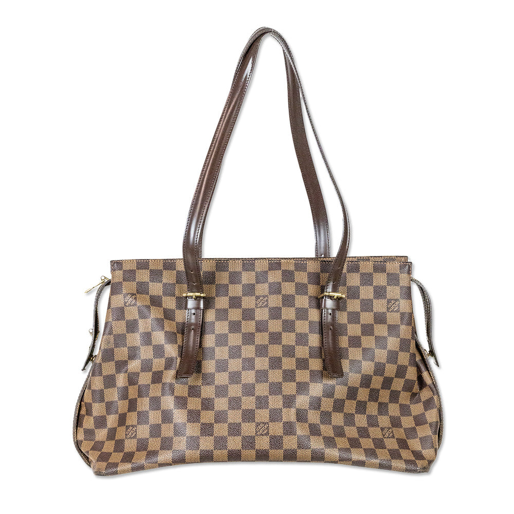 Louis Vuitton Coated Canvas Damier Ebène Chelsea Zip Tote