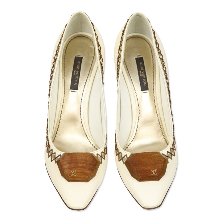 Louis Vuitton Cream Leather Lalibela Pumps