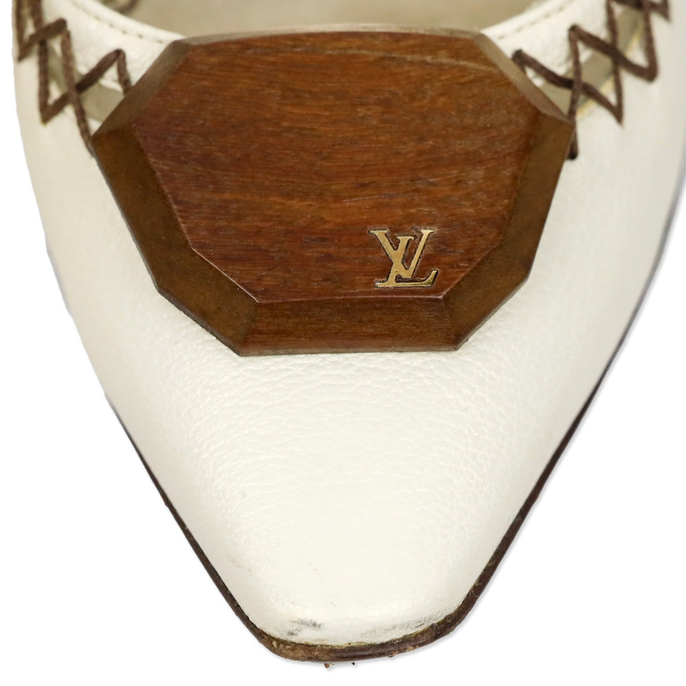 Louis Vuitton Cream Leather Lalibela Pumps