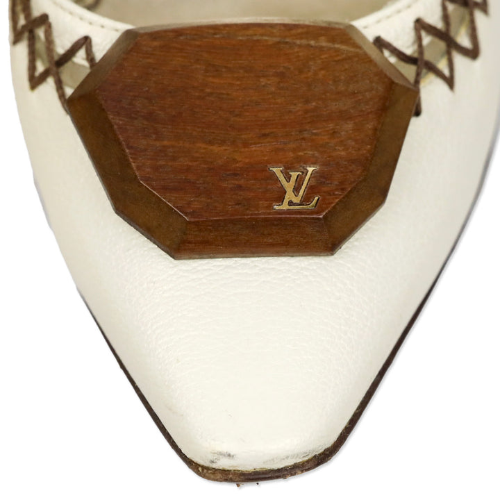 Louis Vuitton Cream Leather Lalibela Pumps