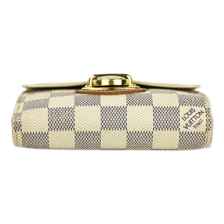 Louis Vuitton Cream/Blue Damier Coated Canvas Azur Joey Wallet