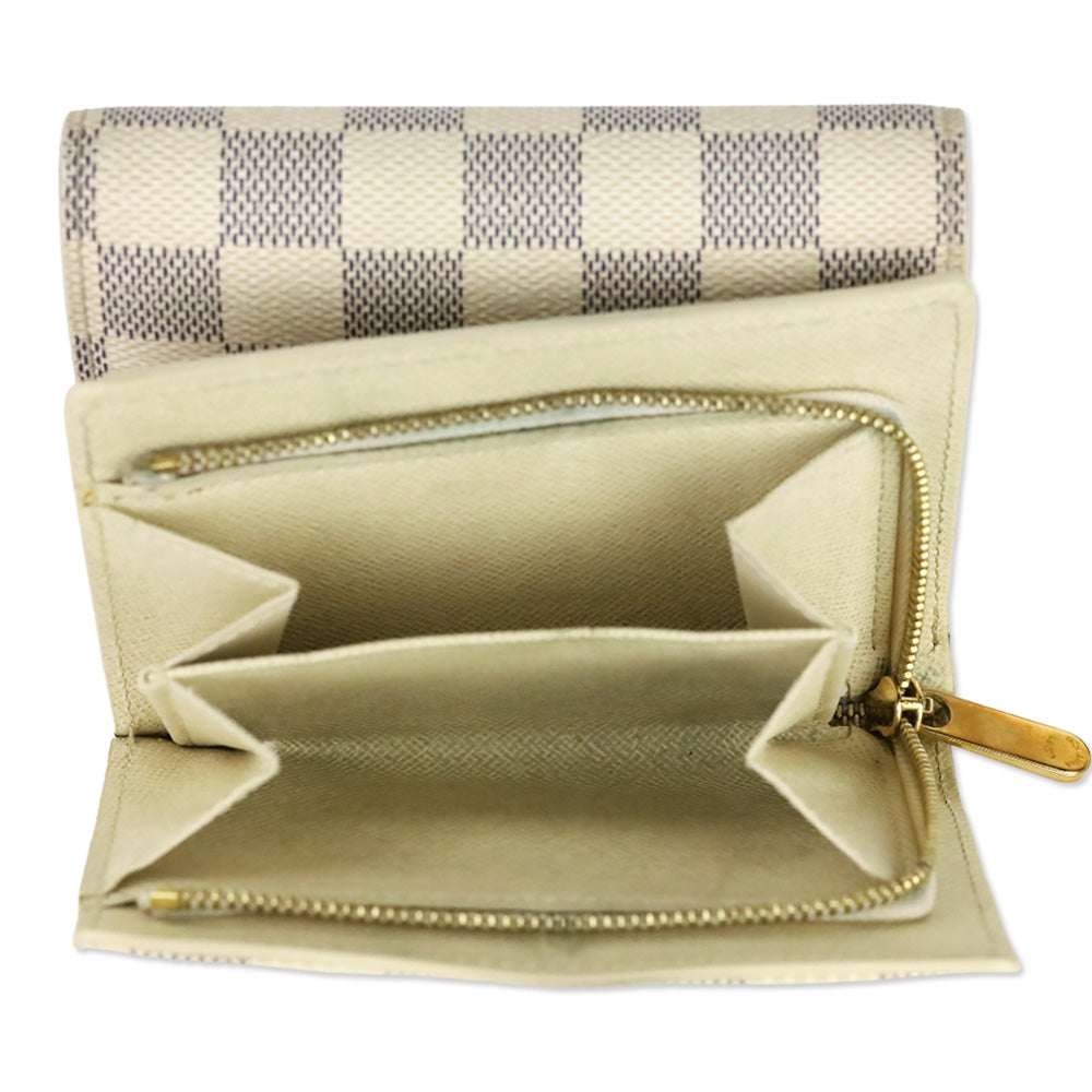 Louis Vuitton Cream/Blue Damier Coated Canvas Azur Joey Wallet