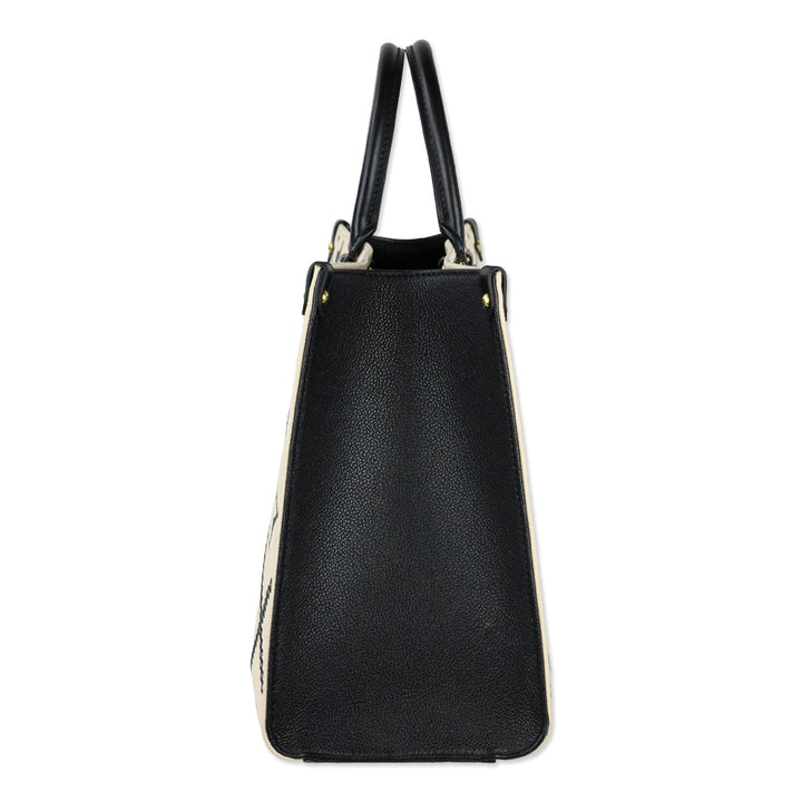 Louis Vuitton Cream and Black Monogram Empreinte Giant Broderies OnTheGo MM