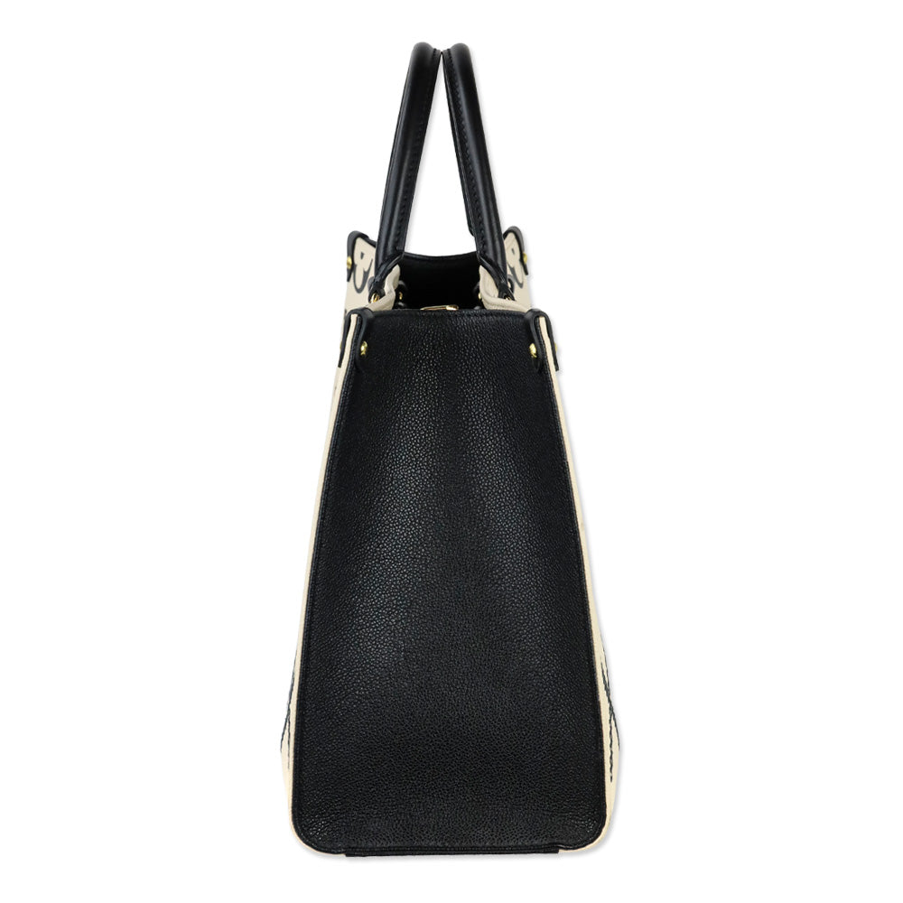 Louis Vuitton Cream and Black Monogram Empreinte Giant Broderies OnTheGo MM