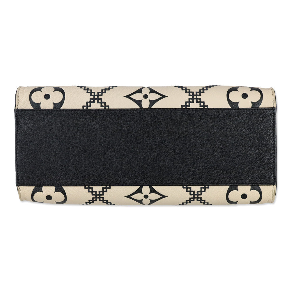 Louis Vuitton Cream and Black Monogram Empreinte Giant Broderies OnTheGo MM