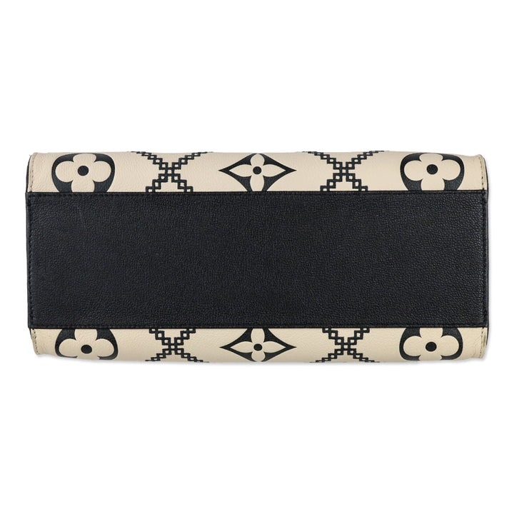 Louis Vuitton Cream and Black Monogram Empreinte Giant Broderies OnTheGo MM