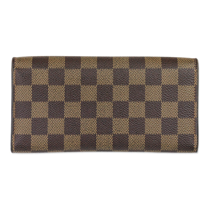 Louis Vuitton Damier Ebene Canvas Emilie Wallet Red