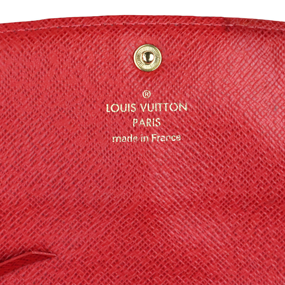 Louis Vuitton Damier Ebene Canvas Emilie Wallet Red