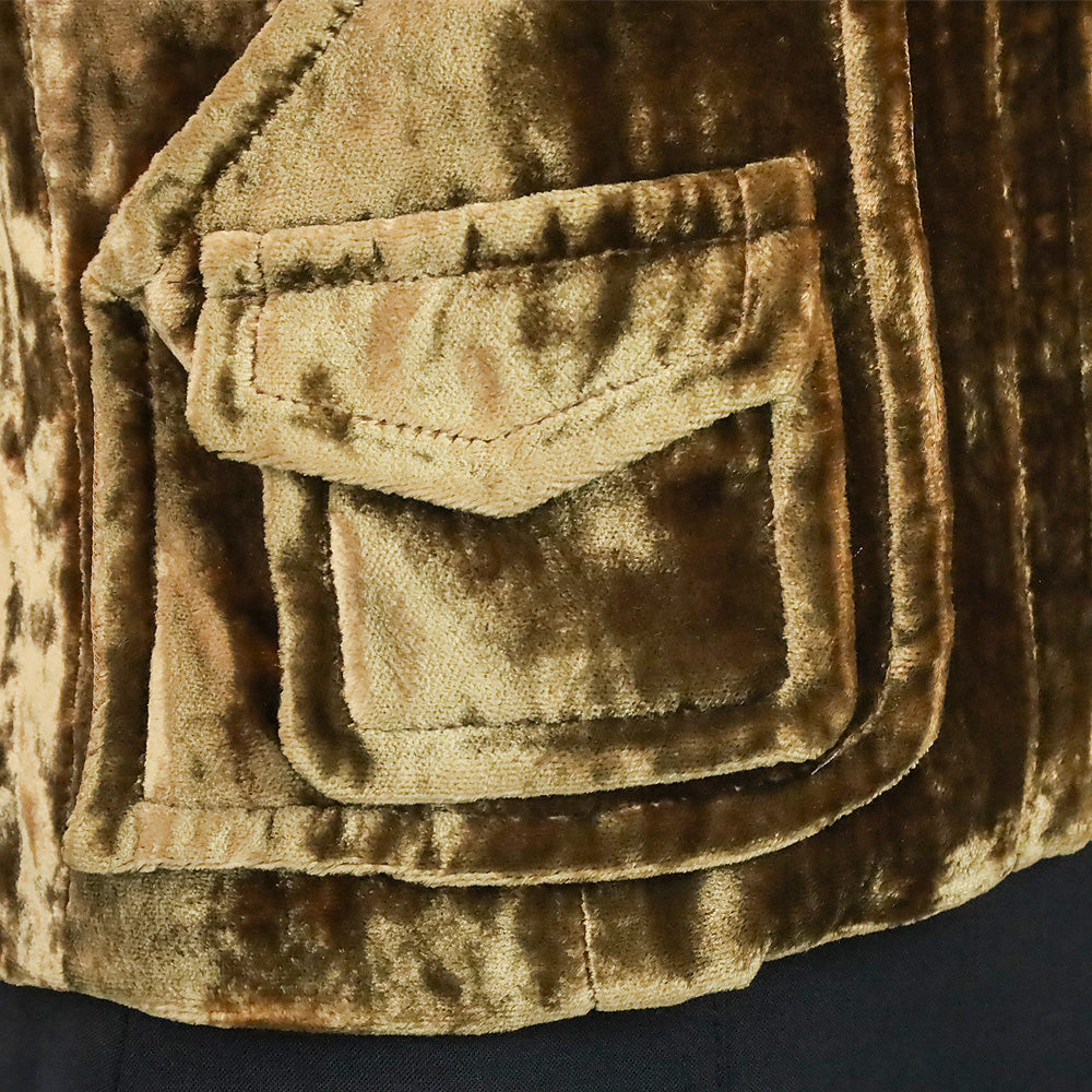 Louis Vuitton Gold Velvet Zip-Front Cropped Jacket