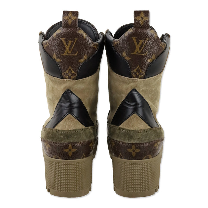 Louis Vuitton Laureate Desert Suede & LV Monogram Combat Boots