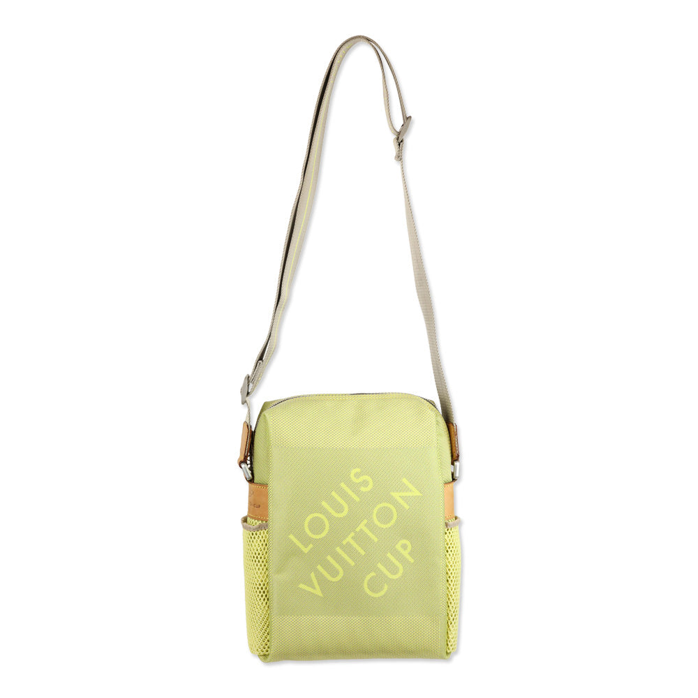 Louis Vuitton Lime Green Damier Geant Nylon Americas Cup Bag