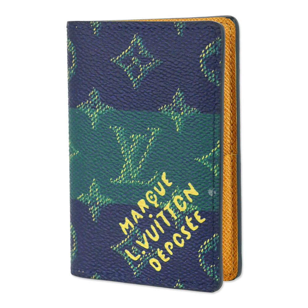 Louis Vuitton Monogram Blue Stripes Coated Canvas Pocket Organizer