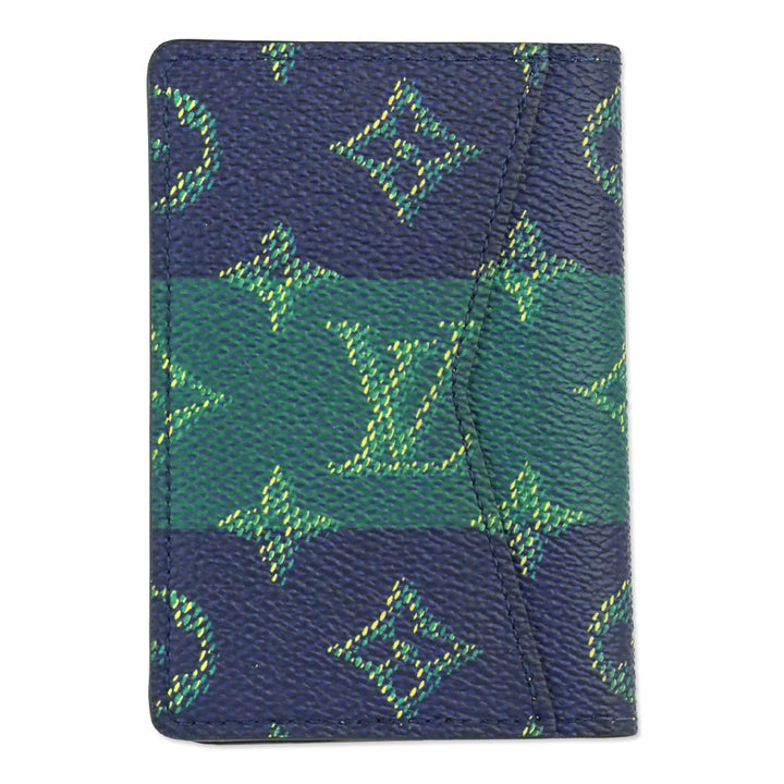 Louis Vuitton Monogram Blue Stripes Coated Canvas Pocket Organizer