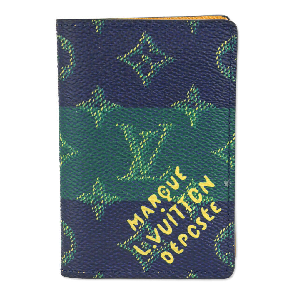 Louis Vuitton Monogram Blue Stripes Coated Canvas Pocket Organizer