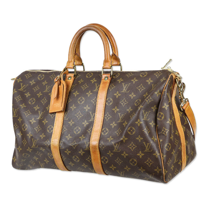 Louis Vuitton Monogram Coated Canvas Keepall Bandoulière 45