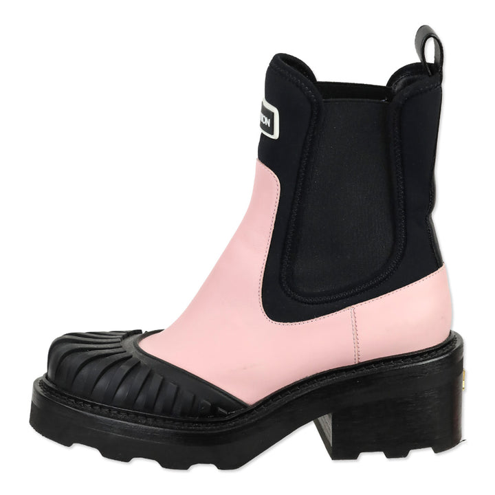 Louis Vuitton Pink Leather Beaubourg Chelsea Boots
