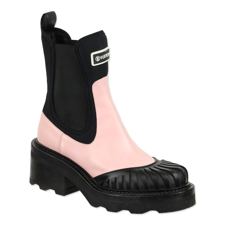 Louis Vuitton Pink Leather Beaubourg Chelsea Boots