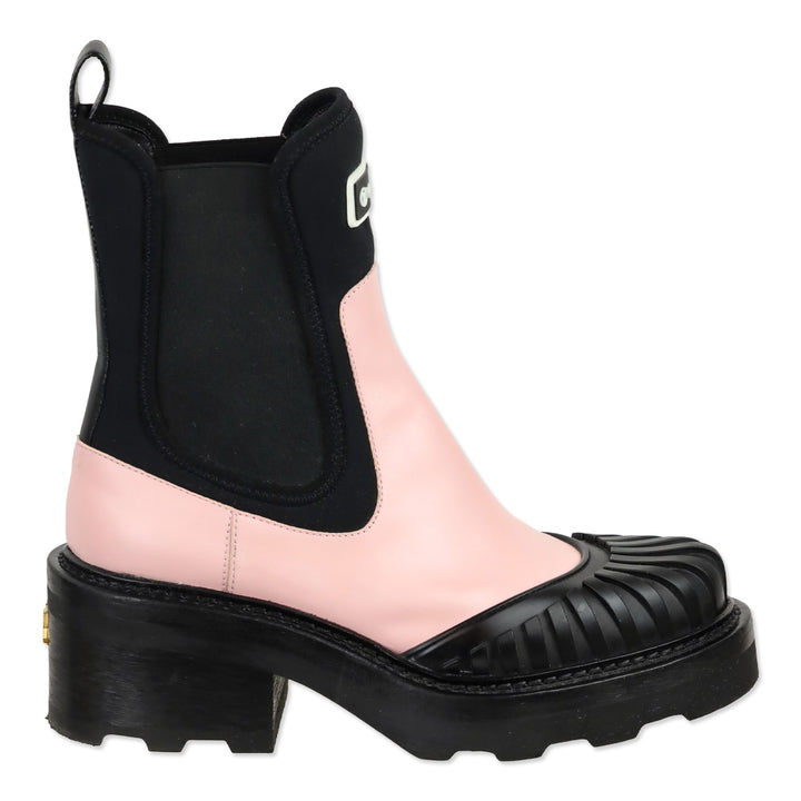 Louis Vuitton Pink Leather Beaubourg Chelsea Boots