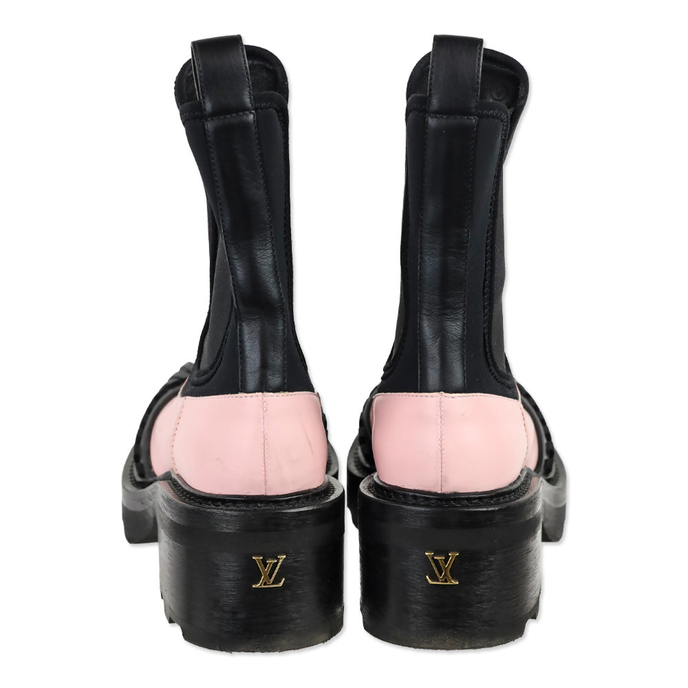 Louis Vuitton Pink Leather Beaubourg Chelsea Boots