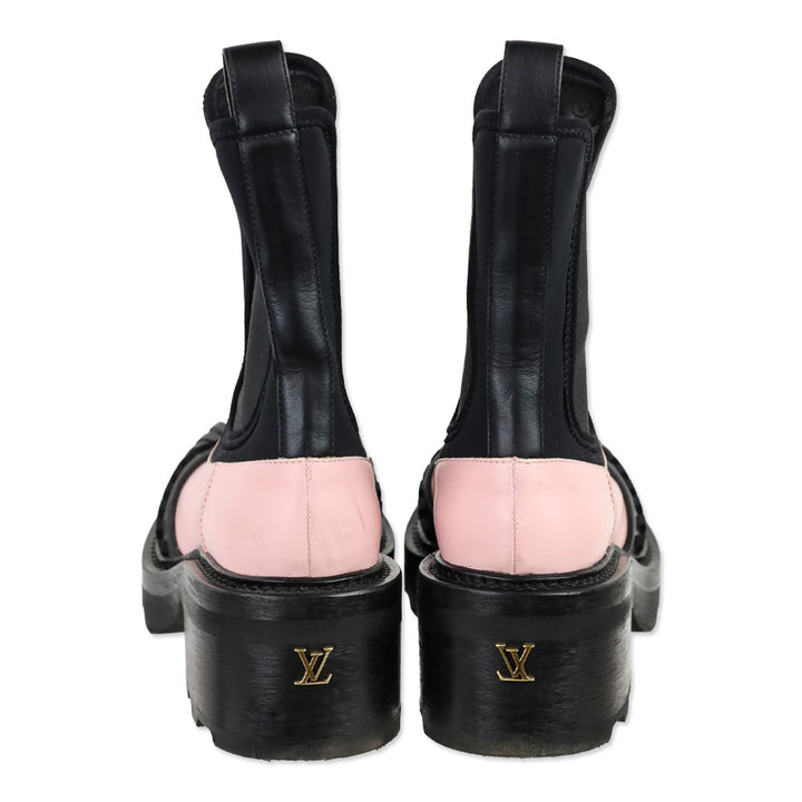Louis Vuitton Pink Leather Beaubourg Chelsea Boots