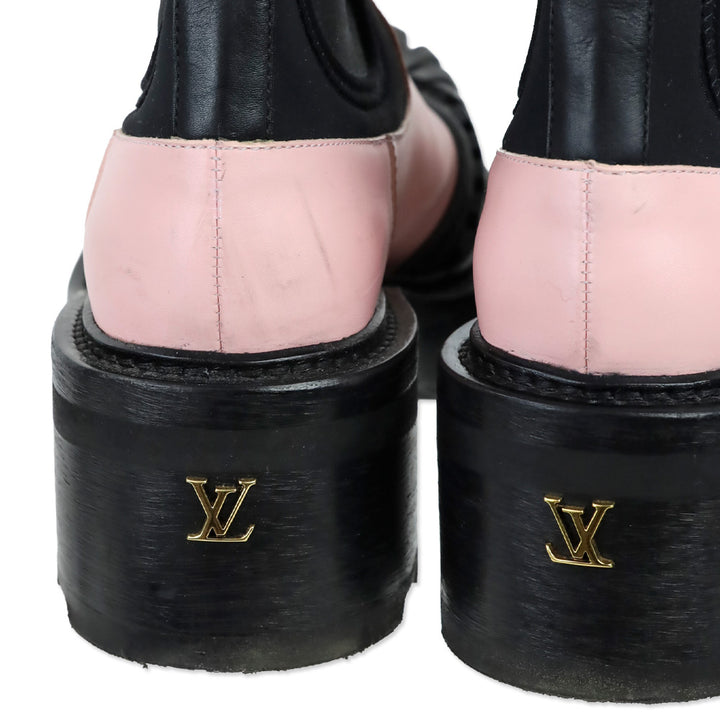 Louis Vuitton Pink Leather Beaubourg Chelsea Boots