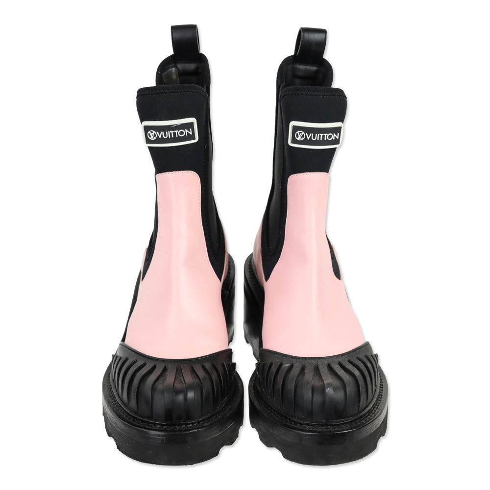 Louis Vuitton Pink Leather Beaubourg Chelsea Boots