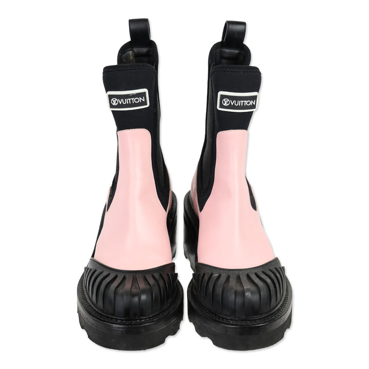 Louis Vuitton Pink Leather Beaubourg Chelsea Boots